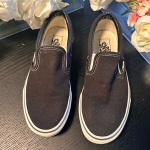 Vans Classic Slip On Skater Sneakers Black Men Size 6.5 Women Size 8
